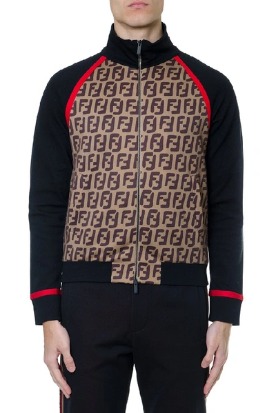 Shop Fendi Ff Monogram Zipped Jacket In Multi