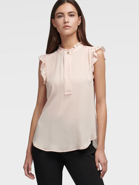 AJh,sleeveless ruffle shirt,hrdsindia.org