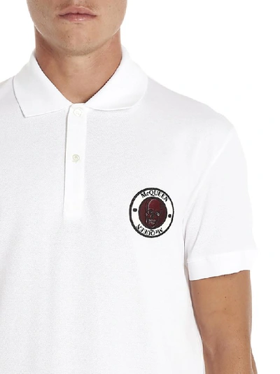 Shop Alexander Mcqueen Classic Logo Patch Polo Shirt In White