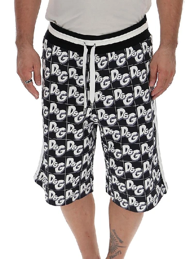 Shop Dolce & Gabbana All Over Logo Print Shorts In Multi