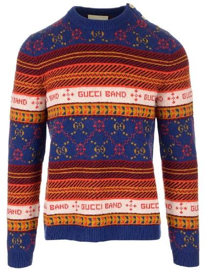 Shop Gucci Gg Striped Sweater In Multi