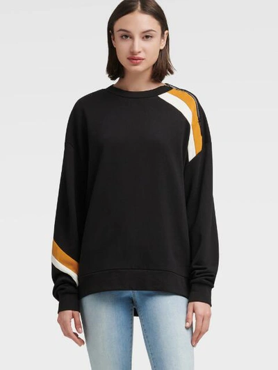 Shop Donna Karan Dkny Women's Zip Shoulder Sweatshirt - In Black Multi
