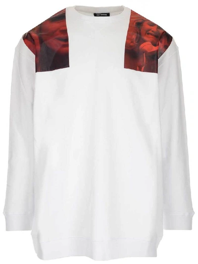 Shop Raf Simons Graphic Printed Patchwork Swatshirt In White