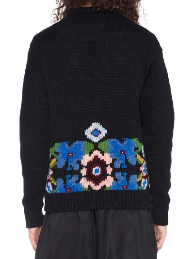 Shop Prada Knitted Jumper In Black