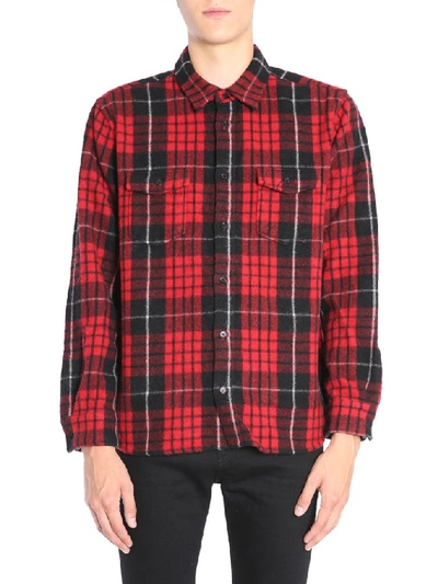 Shop Saint Laurent Checkered Button In Multi