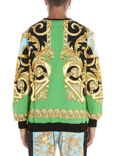 Shop Versace Baroque Print Sweater In Multi