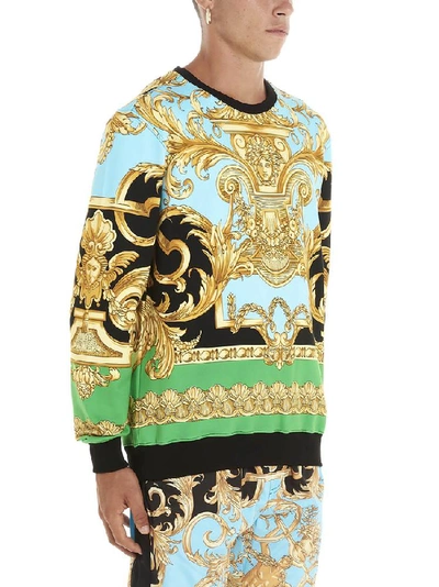 Shop Versace Baroque Print Sweater In Multi