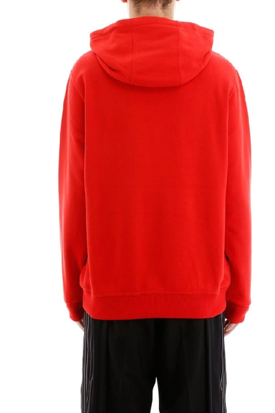 Shop Burberry Farrows Logo Hoodie In Red