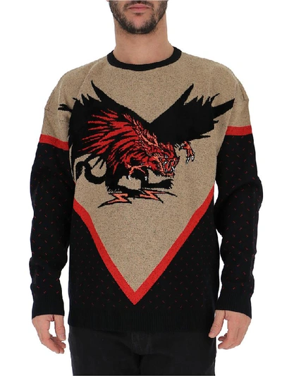 Shop Givenchy Printed Knitted Jumper In Multi