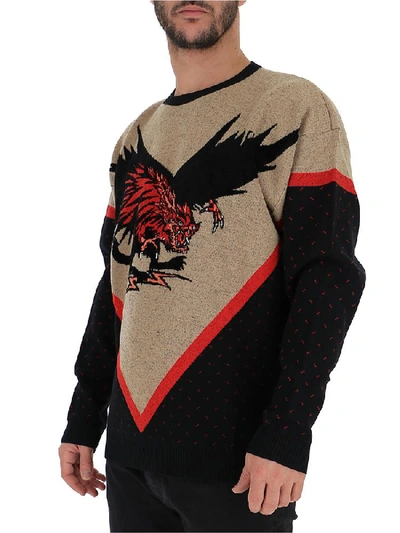Shop Givenchy Printed Knitted Jumper In Multi