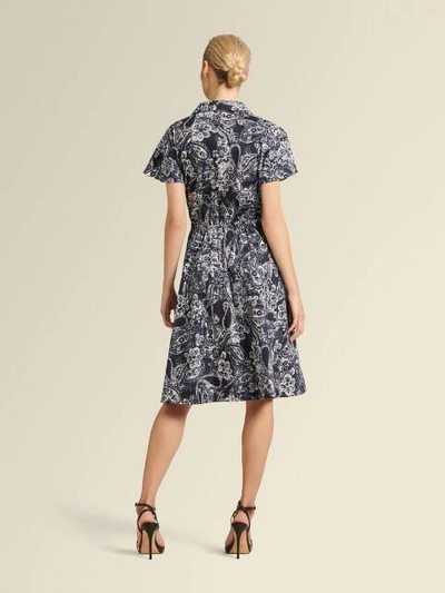 Shop Donna Karan Women's Button Front Paisley Print Dress - In Indigo Combo
