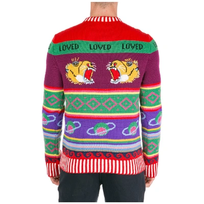 Shop Gucci Knitted Crewneck Sweater In Multi