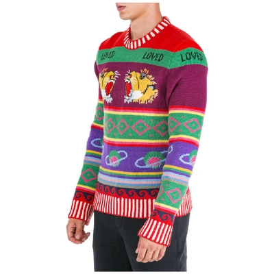 Shop Gucci Knitted Crewneck Sweater In Multi