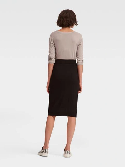 Shop Donna Karan Dkny Women's Stretch Midi Skirt With Mesh Detail - In Black