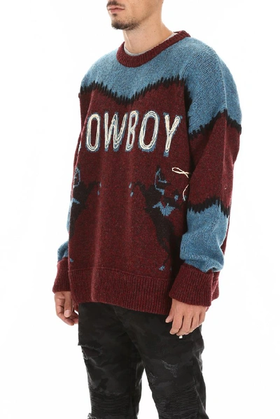 Shop Dsquared2 Cowboy Print Sweater In Multi