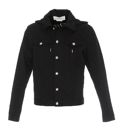 Shop Alexander Mcqueen Back Logo Hooded Jacket In Black