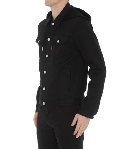 Shop Alexander Mcqueen Back Logo Hooded Jacket In Black