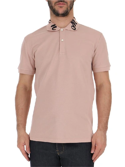 Shop Alexander Mcqueen Embroidered Collar Polo Shirt In Pink