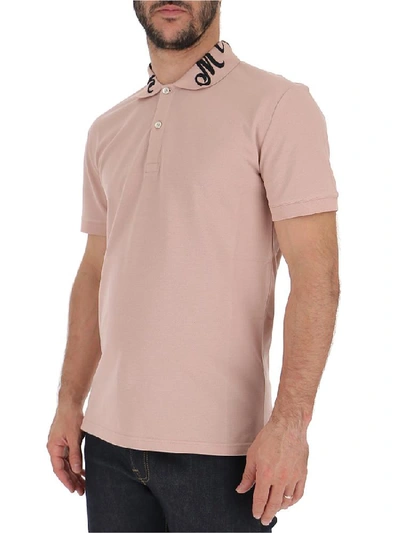 Shop Alexander Mcqueen Embroidered Collar Polo Shirt In Pink