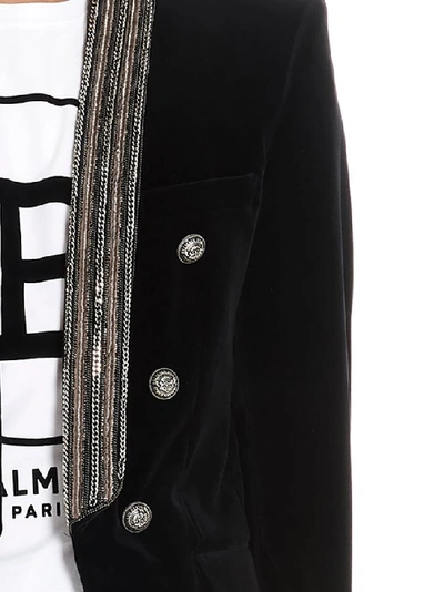 Shop Balmain Chain Detail Double In Black