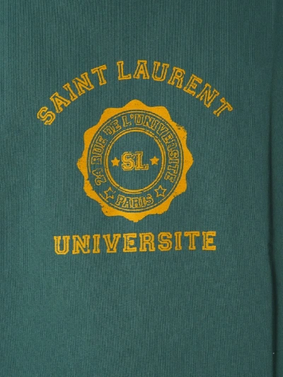 Shop Saint Laurent University Sweatshirt In Green