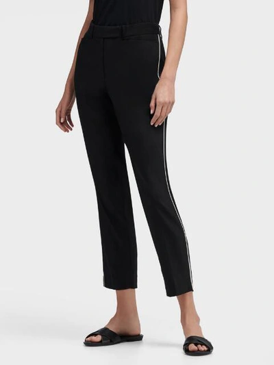 Shop Donna Karan Dkny Women's Cropped Pant With Piping - In Black Combo