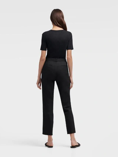 Shop Donna Karan Dkny Women's Cropped Pant With Piping - In Black Combo