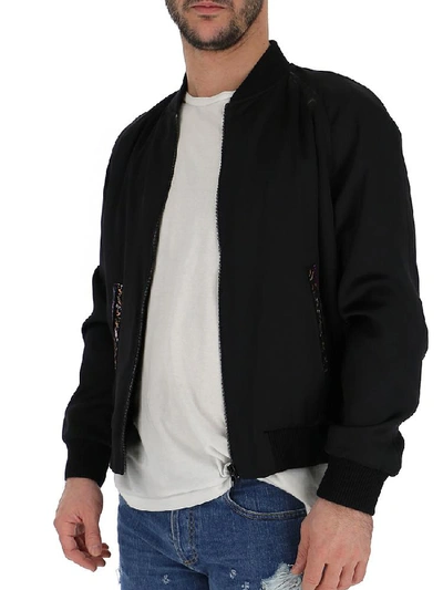 Shop Saint Laurent Varsity Embroidered Jacket In Black