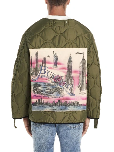 Shop Buscemi Graphic Print Quilted Jacket In Green