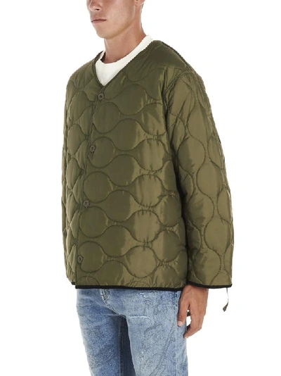 Shop Buscemi Graphic Print Quilted Jacket In Green