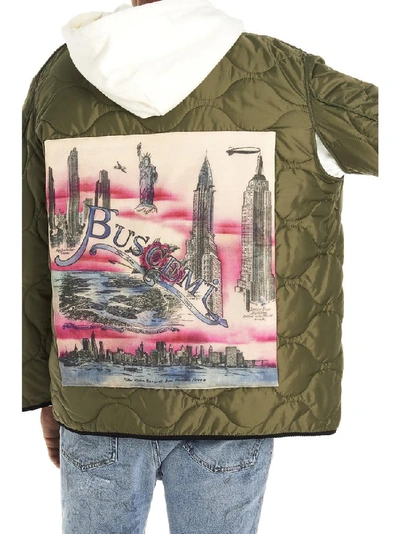 Shop Buscemi Graphic Print Quilted Jacket In Green