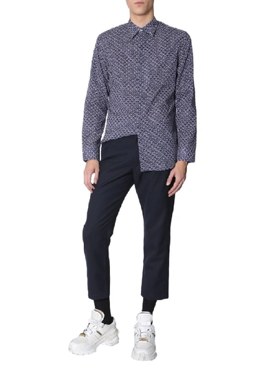 Shop Maison Margiela Concealed Button Shirt In Blue