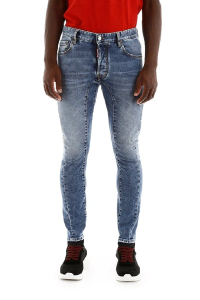 Shop Dsquared2 Tidy Biker Jeans In Blue