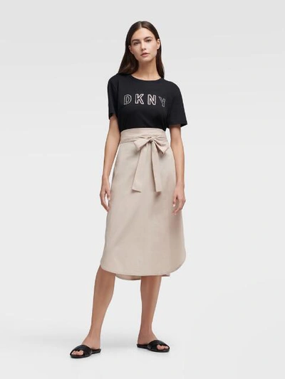 Shop Donna Karan Dkny Women's Tie Front Skirt - In Stone