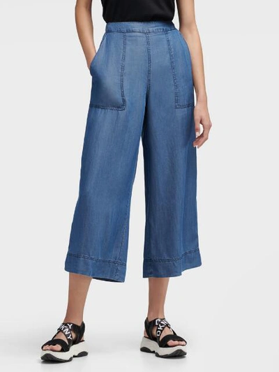 Shop Donna Karan Dkny Women's Pull-on Wide Leg Pant - In Indigo