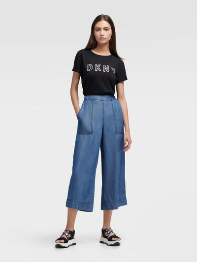 Shop Donna Karan Dkny Women's Pull-on Wide Leg Pant - In Indigo