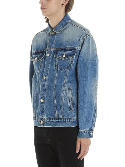 Shop Ih Nom Uh Nit Motif Patch Denim Jacket In Blue