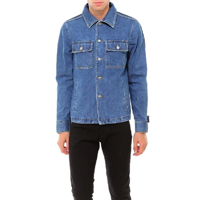 Shop Maison Margiela Contrasting Panelled Denim Jacket In Blue