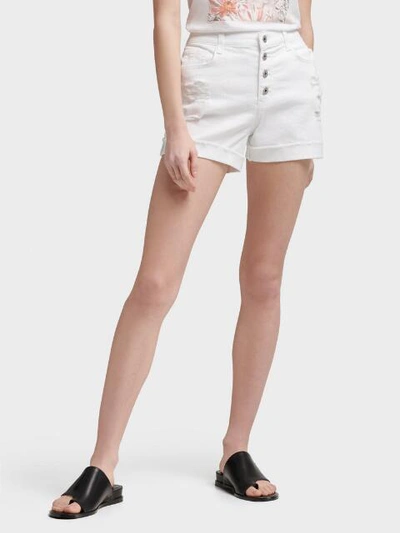 Shop Donna Karan Dkny Women's The Twill Button-fly Short - In White