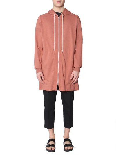Shop Rick Owens Zipped Oversized Hoodie In Pink