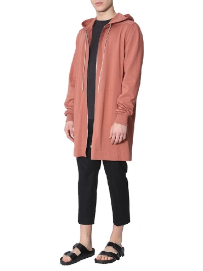 Shop Rick Owens Zipped Oversized Hoodie In Pink