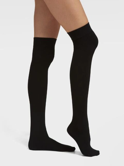 Shop Donna Karan Fleece Over-the-knee Tight In Black