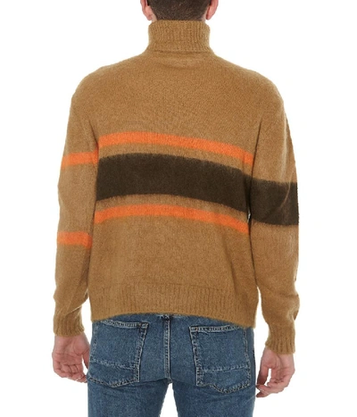 Shop Golden Goose Deluxe Brand Yoshiro Striped Turtleneck Sweater In Brown