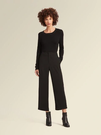 Shop Donna Karan Cropped Wide-leg Pant In Black