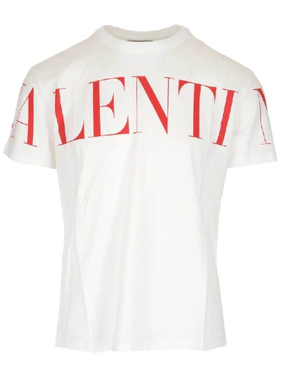 Shop Valentino Logo Print T In White
