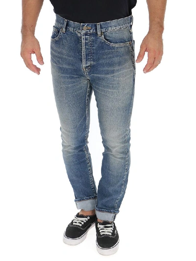 Shop Saint Laurent Skinny Jeans In Blue