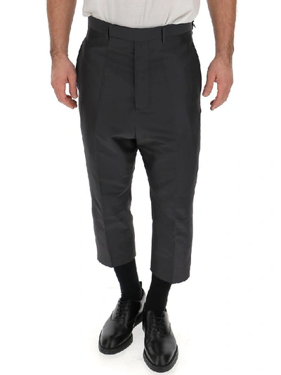 Shop Rick Owens High Waist Cropped Trousers In Blujay