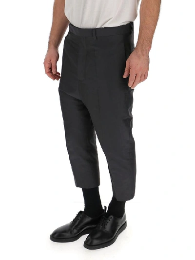 Shop Rick Owens High Waist Cropped Trousers In Blujay
