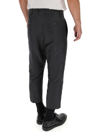 Shop Rick Owens High Waist Cropped Trousers In Blujay