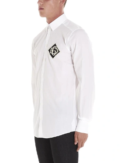 Shop Dolce & Gabbana Logo Patch Shirt In White